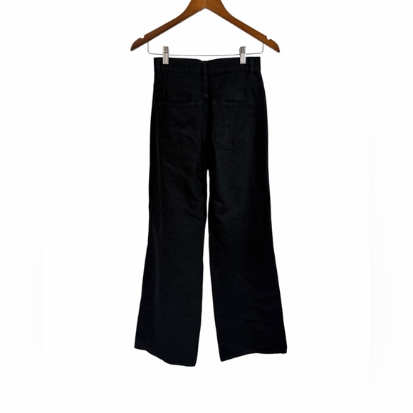 Pacsun Black Denim Distressed Wide Leg Jeans High Waisted Womens Approx Sz 25 - Picture 3 of 9